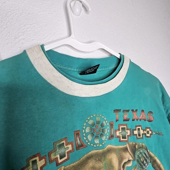 Vintage Native Turquoise T-shirt Short Sleeve Made in USA Men's Size Large - Picture 6 of 10